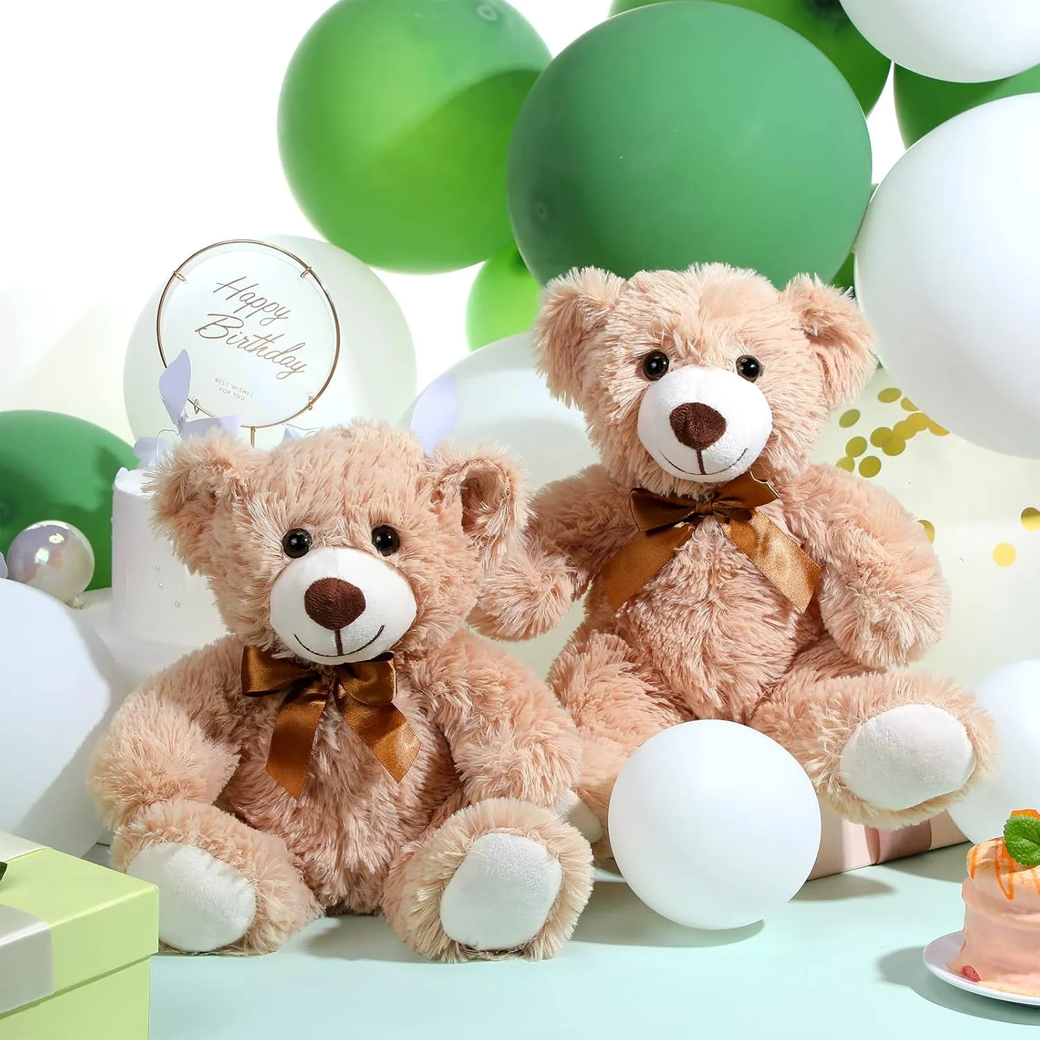 Zhanmai 12 Pcs 14 Inch Bear Stuffed Animal Bulk Operation 2025 Graduation Gifts Bulk Plush Stuffed Bear for Bridal Anniversary Shower Gifts(Light Brown)