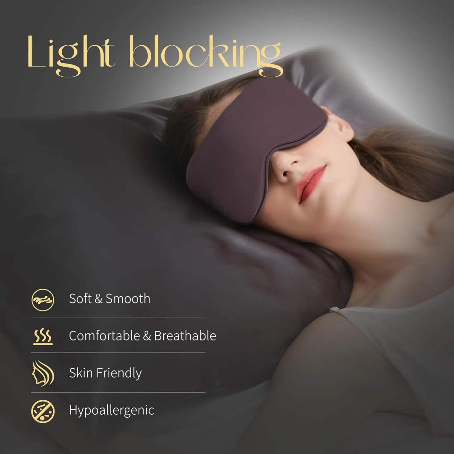 ZIMASILK Adjustable 100% 22 Momme Mulberry Silk Sleep Mask for Sleeping, Filled with Premium Mulberry Silk, Softest & Breathable Eye Sleeping Mask (Gray Purple)