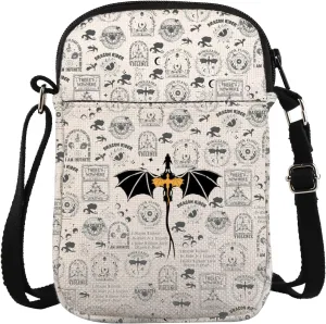 ZJXHPO Fourth Dragon Cross Body Bag Dragon Rider Messenger Bag Fantasy Book Reader Lover Gift Dragon Bookish Carry On Bag